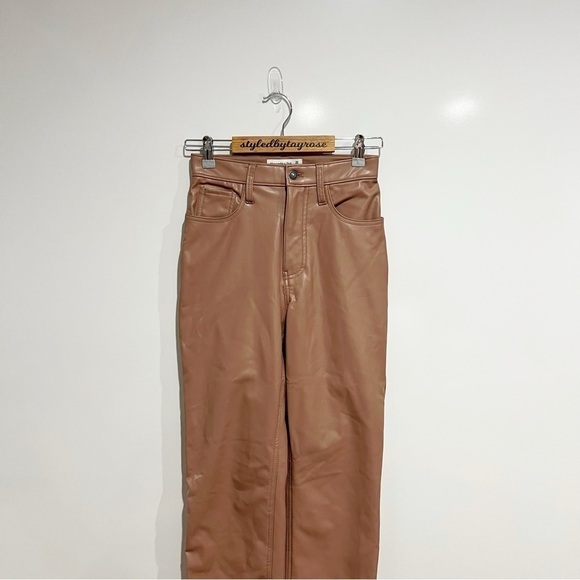 Abercrombie & Fitch Vegan Leather 90s Straight Pant - Picture 4 of 12